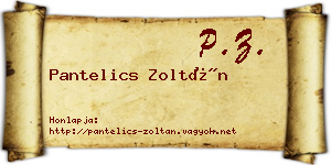 Pantelics Zoltán névjegykártya